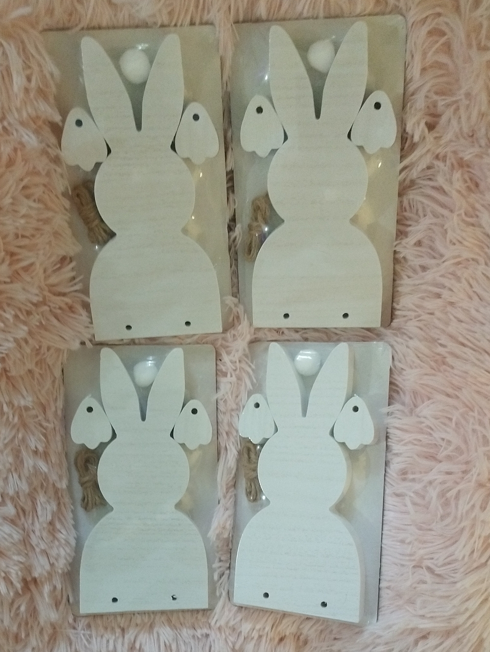 Chalk Couture White Bunny Wall Hangers - Set of 4